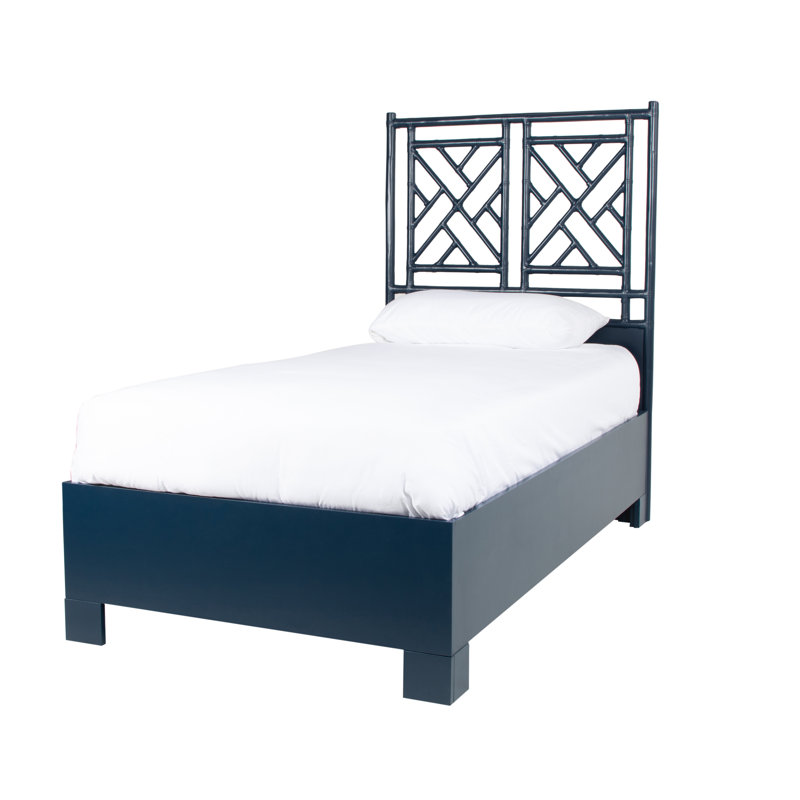 Lit plateforme Chippendale, Simple,  Bleu marine