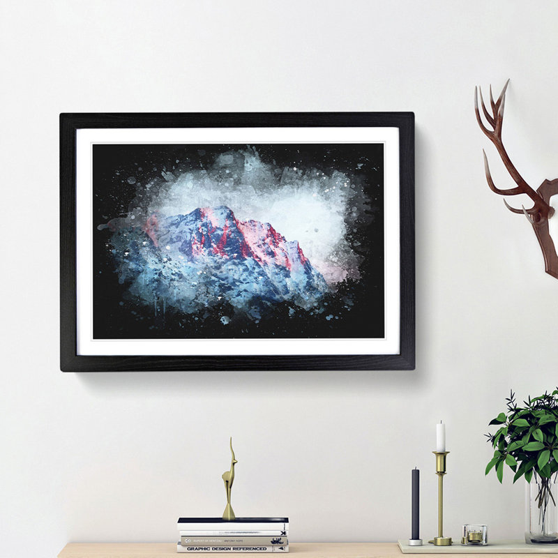 Mountain Peak in Russia - Picture Frame Graphic Art Print, Black Framed, 33cm H x 45cm W x 2cm D