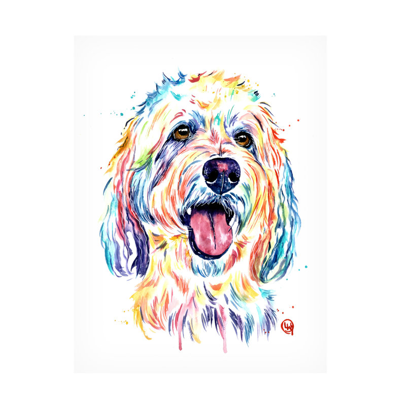 Lisa Whitehouse Goldendoodle - Art sur toile moelleux, H 47 po x l 35 po