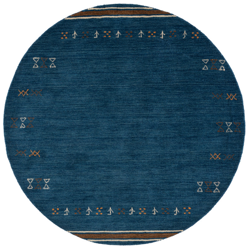 Himalaya Hand Loomed Wool Geometric Indoor Rug, 6'-0" x 6'-0" Round