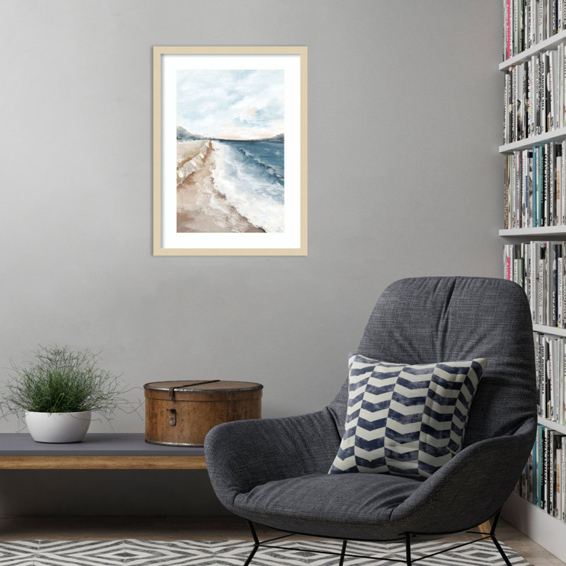 «Walk on Beach II» par Luna Mavis, impression sur bois encadrée, H 25 po x l 19 po