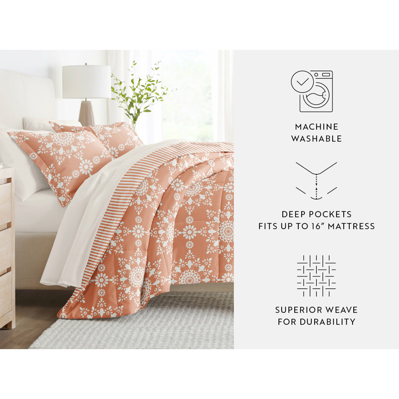 Queen Gray Microfiber Reversible Bed in a Bag Set
