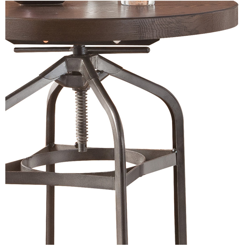 Renn Walnut and Gunmetal Round Bar Table
