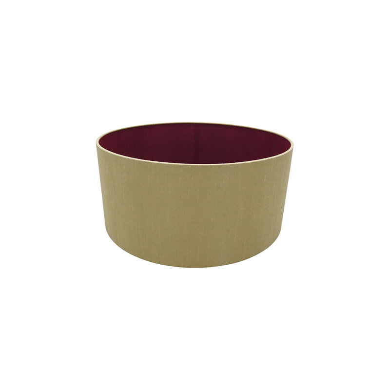 Cotton Drum Lamp Shade, Antique Gold, 18cm H x 40cm W x 40cm D