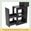 Ensemble de meuble-lavabo de coin avec tabouret de rangement rembourré et station de charge, bureau de maquillage triangulaire avec armoire latérale amovible, bureau de coiffeuse en verre avec tiroir et tablette, noir-1208407186
