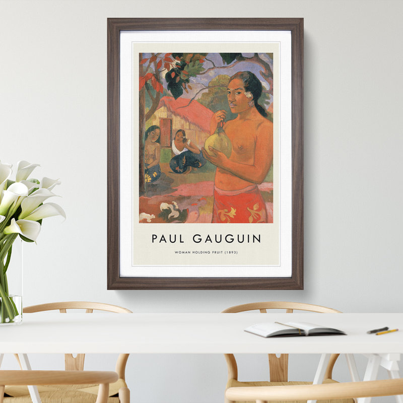 Where Are You Going Vol.1 by Paul Gauguin - Picture Frame Art Prints, Walnut Framed, 65cm H x 48cm W x 2cm D