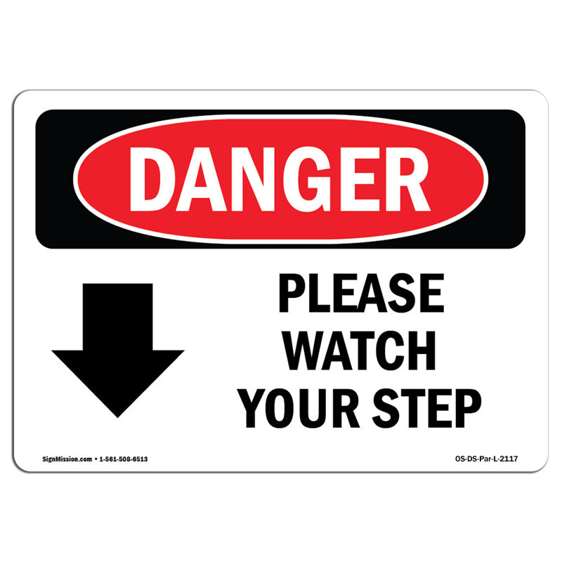 Signe de danger, H 12 po x l 18 po x P 0,1 po