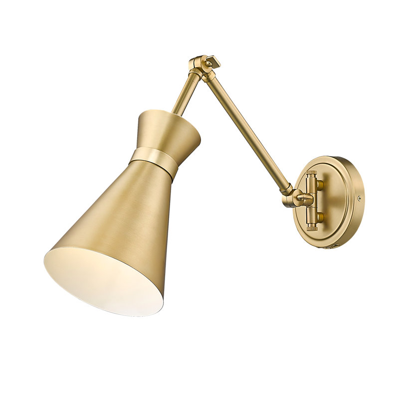 Xaine Steel Swing Arm Sconce, Modern Gold, Modern Gold