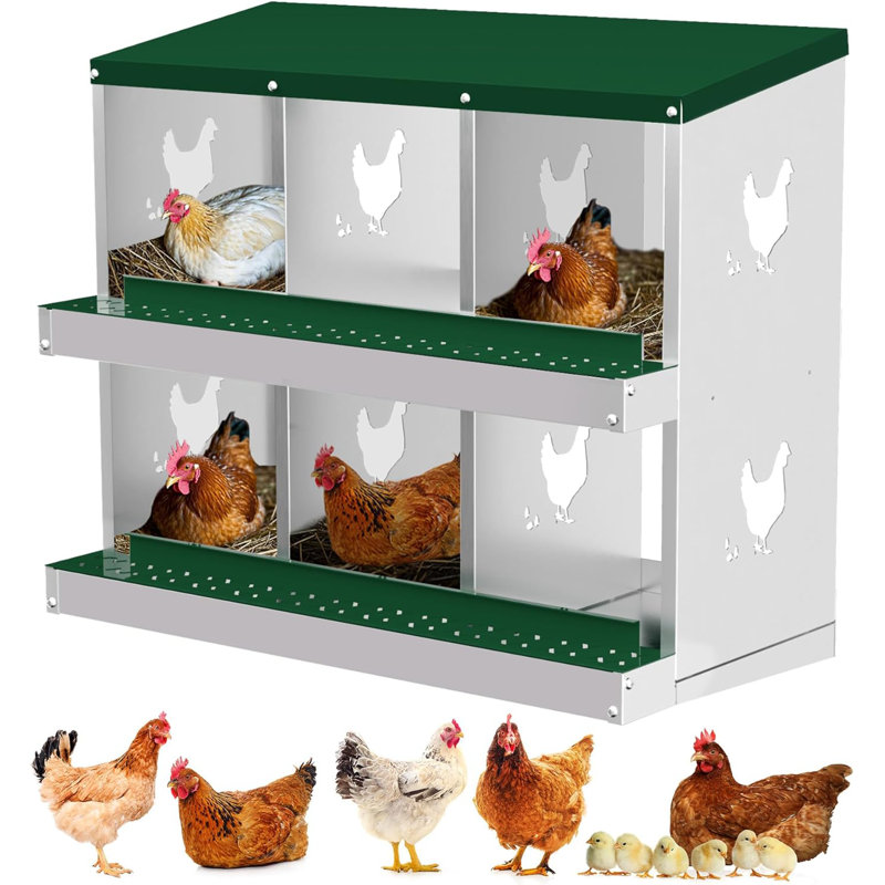 Boîtes gigognes à 6 compartiments en métal, Vert