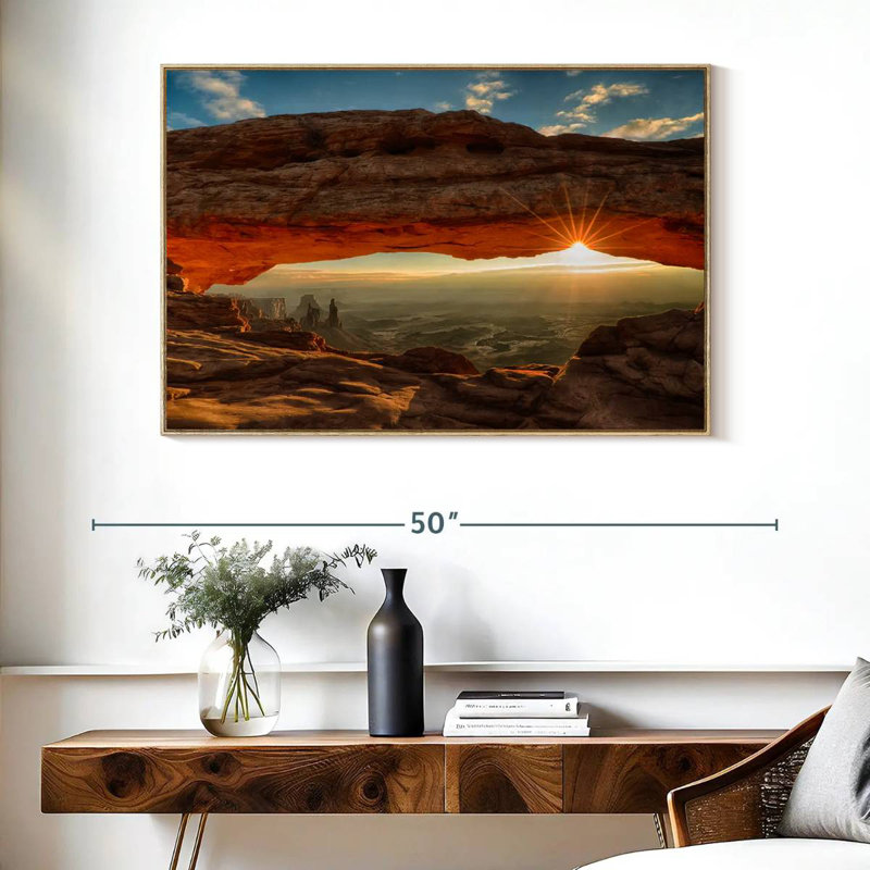 Parc national Mesa Arch Canyonlands, Cadre flottant en bois naturel, 40 po x 27 po