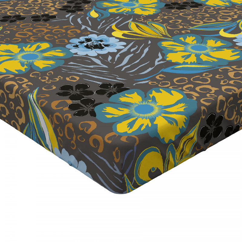 Microfiber Floral Fitted Sheet, Queen Fitted Sheet