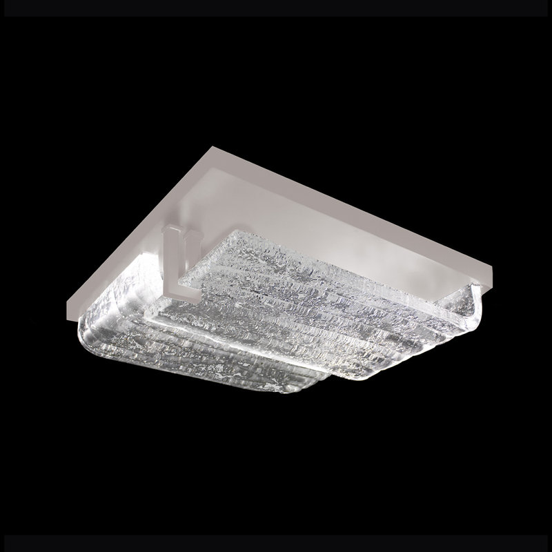 Waterfall 16.75"W Square Outdoor Flush Mount, Outdoor Silver