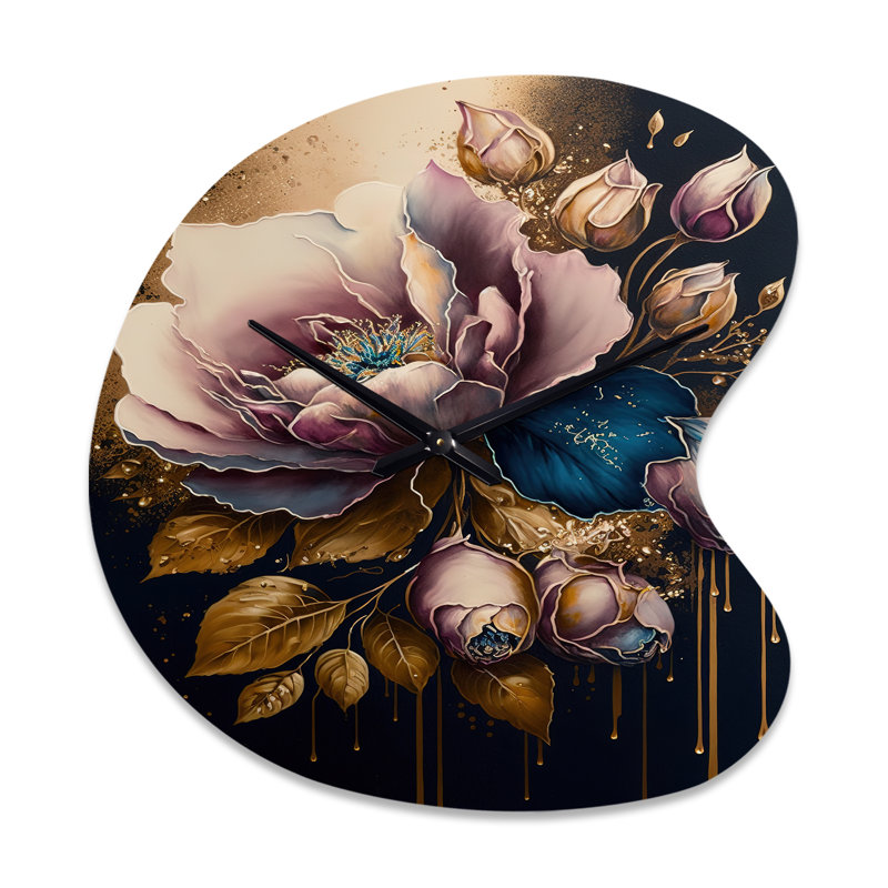 Horloge murale Decadent Pink and Blue Roses II - Rose, Petit