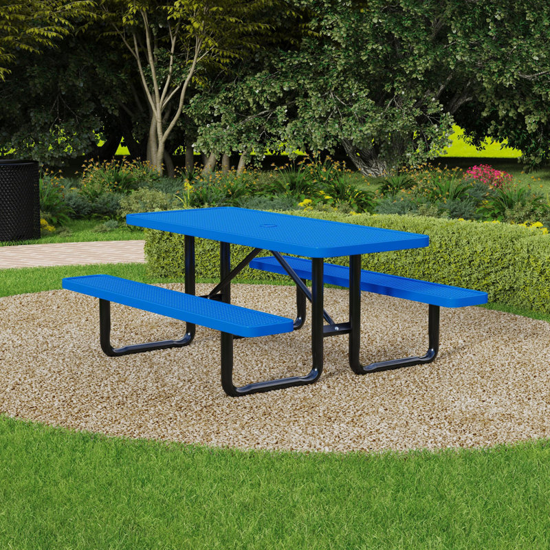 Leisure Craft Standard Outdoor Picnic Table, Blue, 72" W