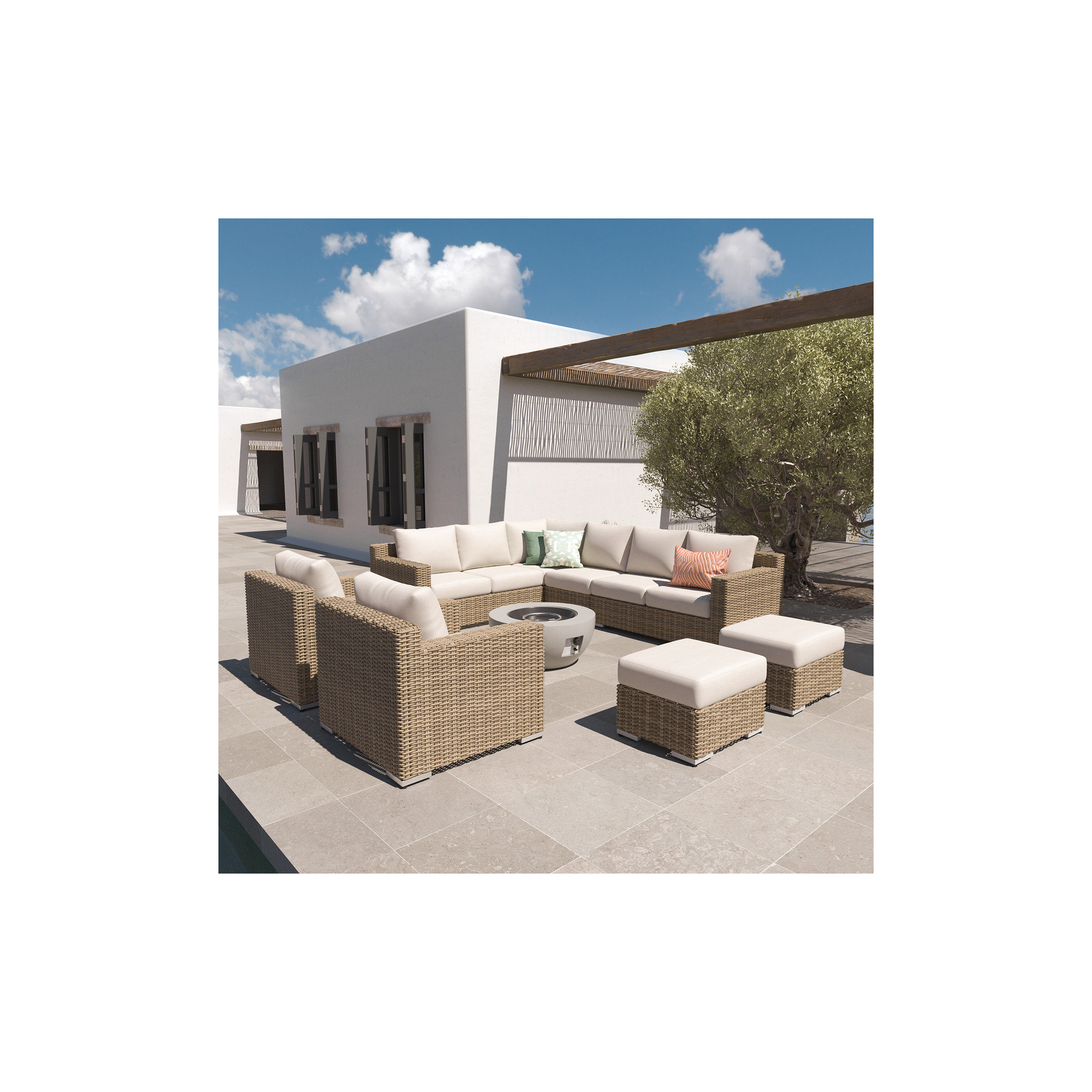 Casey 9-Piece Fire Seating Sectional