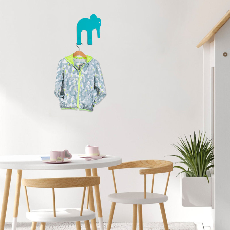 Metal Wall 2 - Hook Wall Mounted Coat Rack, Blue