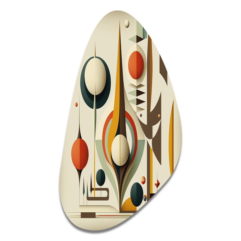 Art mural rétro en métal de style Mid-Century VI moderne, H 31 po x l 17 po