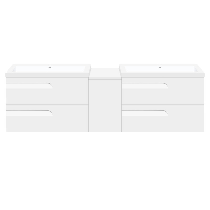 Meuble-lavabo mural double l 84 po x P 18 po x H 22 po