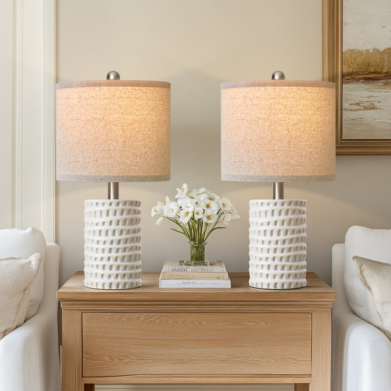 18.25" Modern Minimalist Ceramic Table Lamp,suitable For Living Room,bedroom,and Bedside