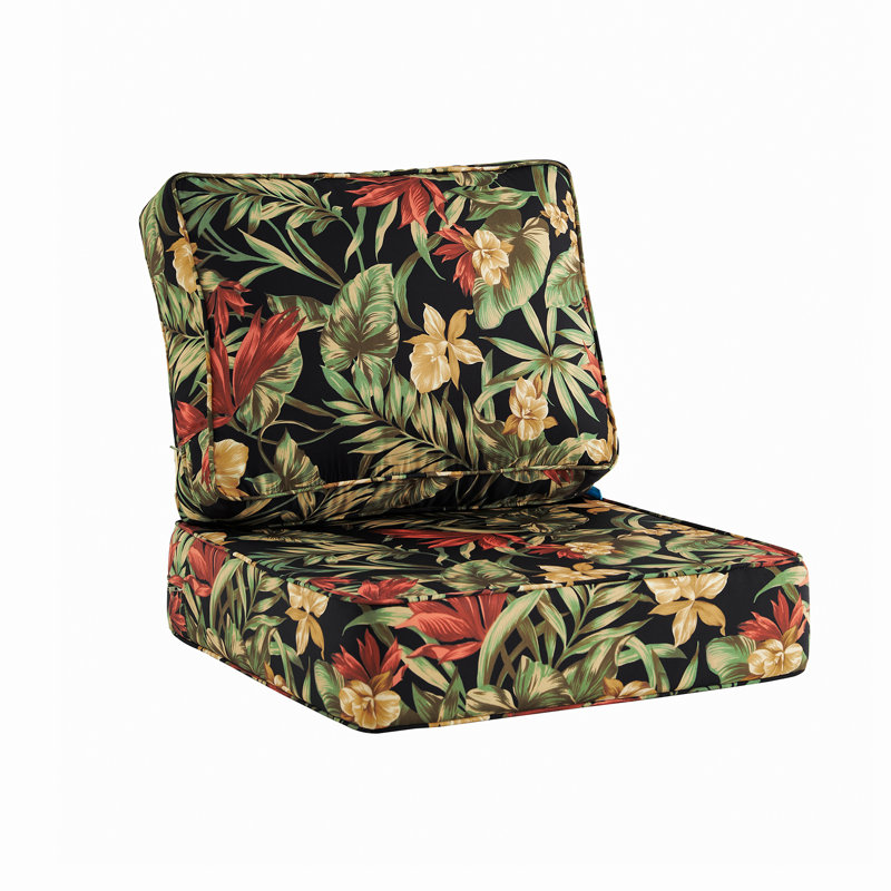 Coussin de siège intérieur / extérieur, Fleurs noires, 2