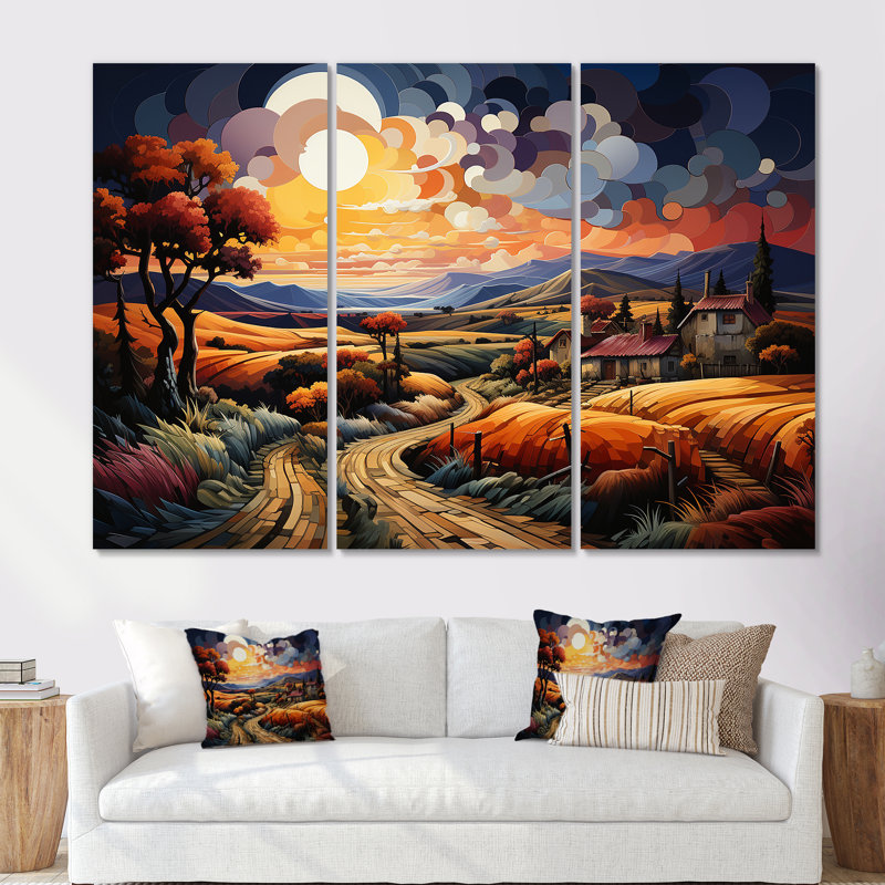 Ensemble d'art sur toile Cubic, Toile tendue, H 32 po x l 48 po x P 1 po