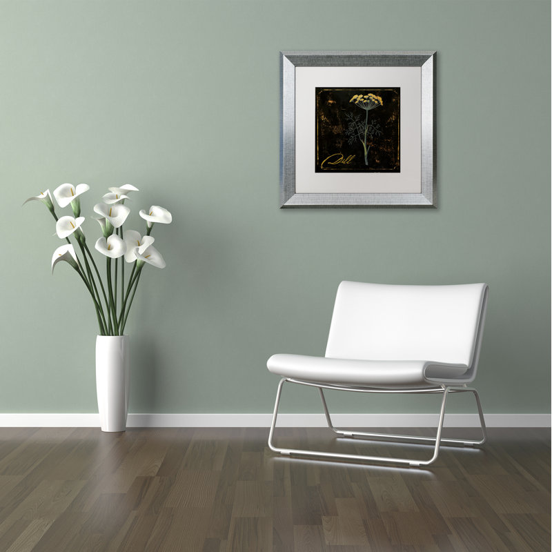Jadaya «Black Gold Herbs I», impression encadrée, H 11 po x l 14 po x P 0,5 po, Blanc