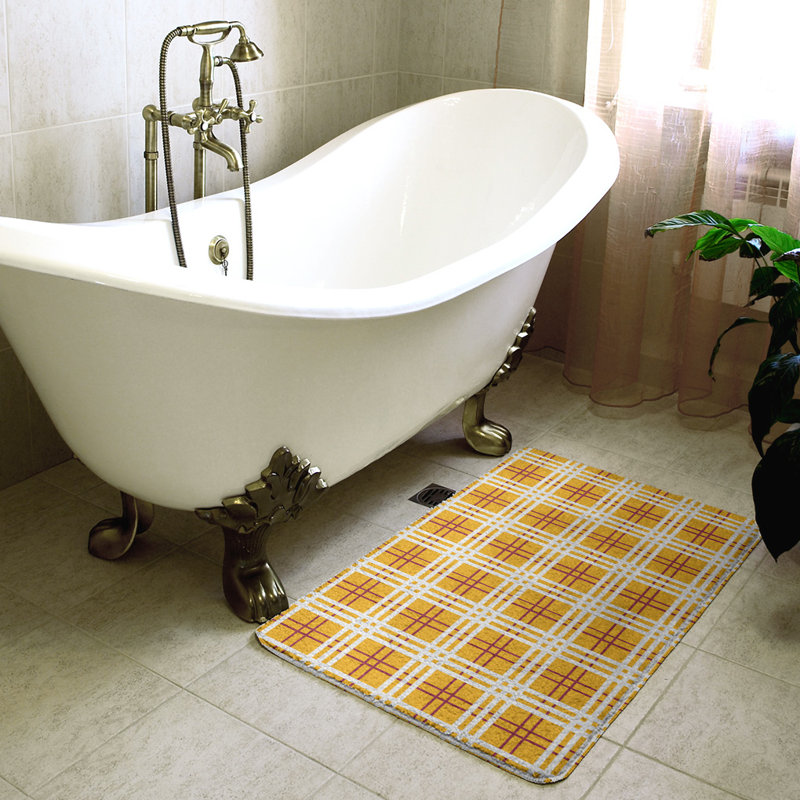 Tapis pour salle de bain Philadelphia, l 17 po x L 24 po, Yellow/White