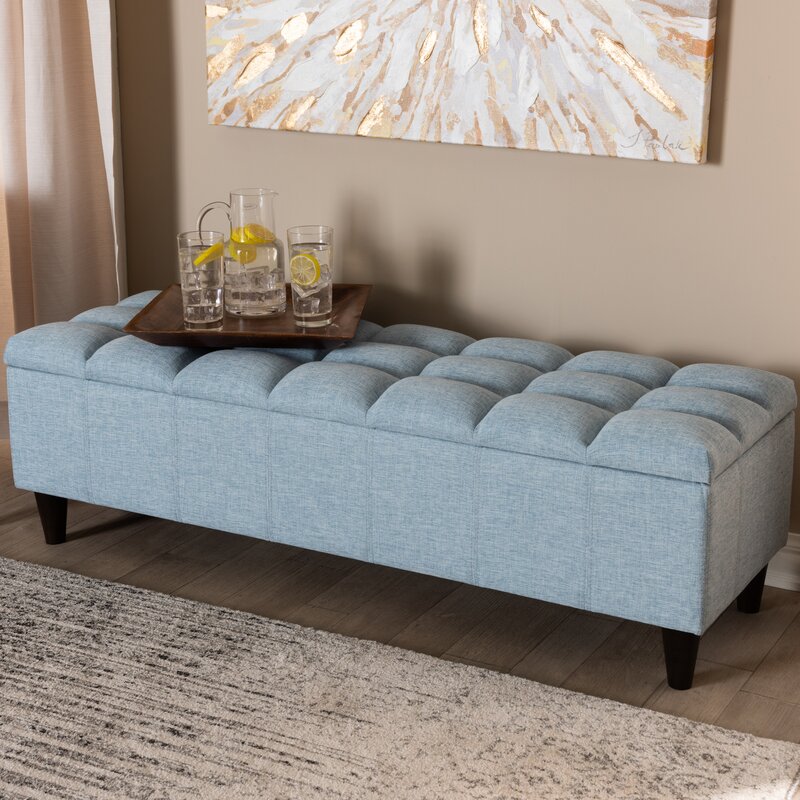 Lark Manor Campanella Polyester Upholstered Storage Bench & Reviews ...