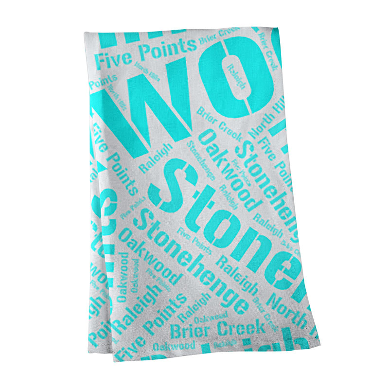 Cotton Tea Towel Kitchen Towel, Cyan, Raleigh
