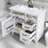 Meuble-lavabo de salle de bain avec lavabo, tiroirs rabattables et tablette réglable