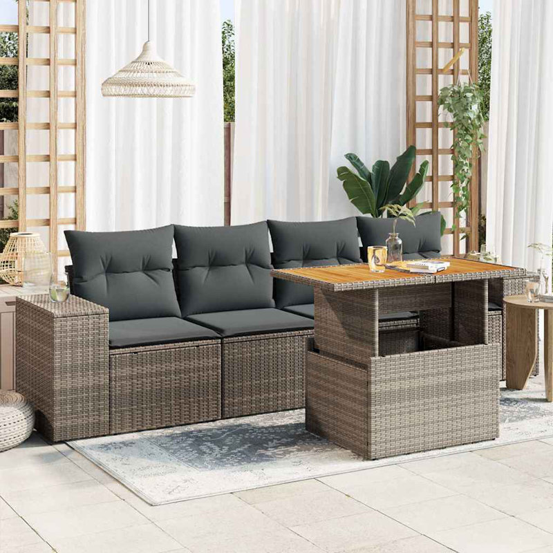  Ensemble de canapé de jardin gris