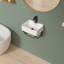 Lavabo de salle de bain mural en céramique 16 po x 16 po x 16 po avec trou pour robinet et support à serviettes