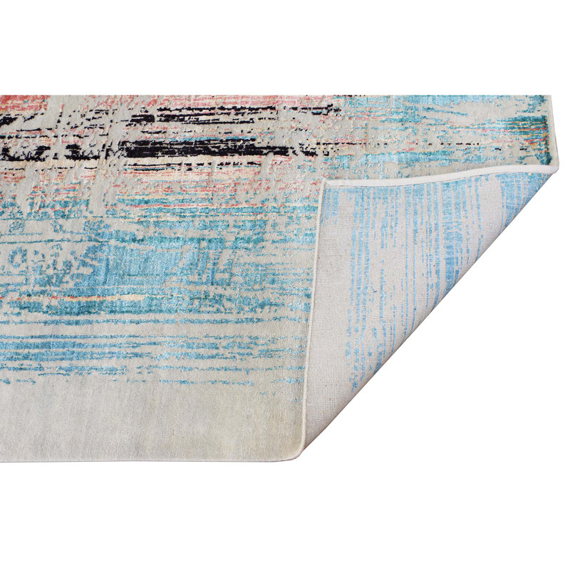 Tapis rectangulaire noué à la main, Rectangle de 5 pi x 8 pi