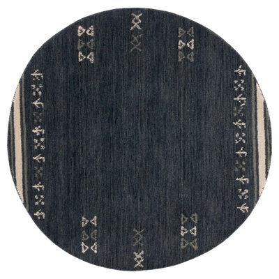 Santiago Charcoal Handmade Wool Geometric Rug