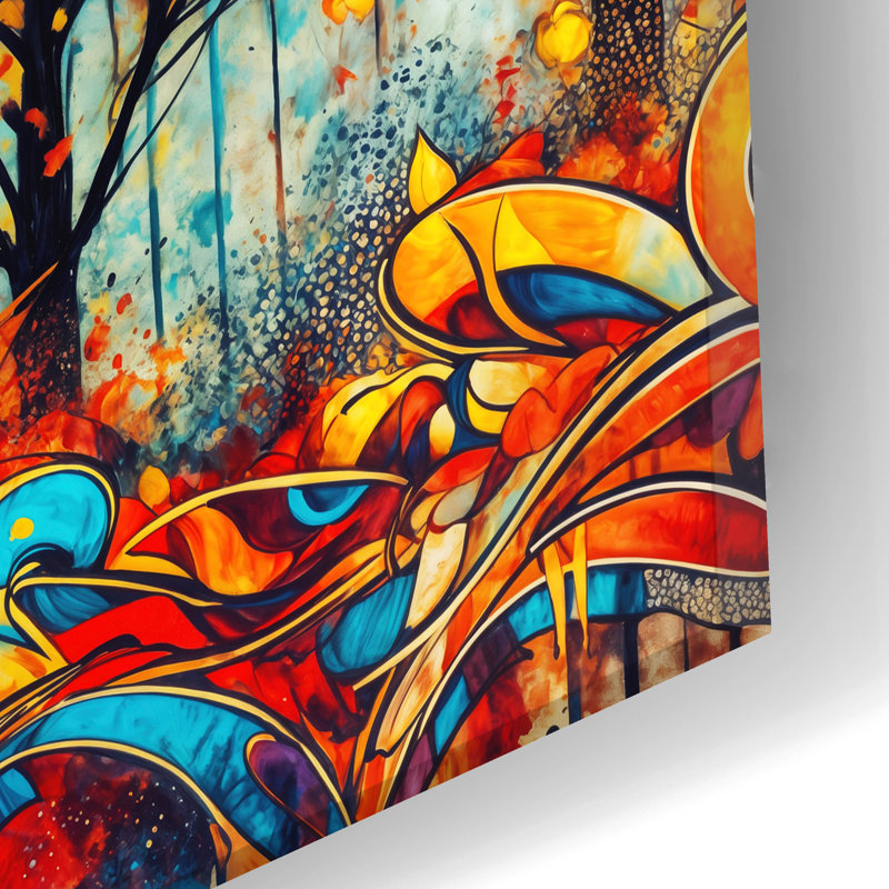 «Fall Foliage Graffiti» par Rey Klimt, art mural en verre acrylique, H 12 po x l 24 po