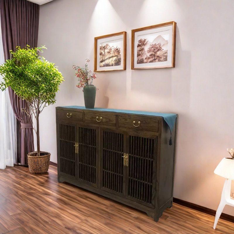 Armoire d'appoint en bois massif Simple Zen, Noyer