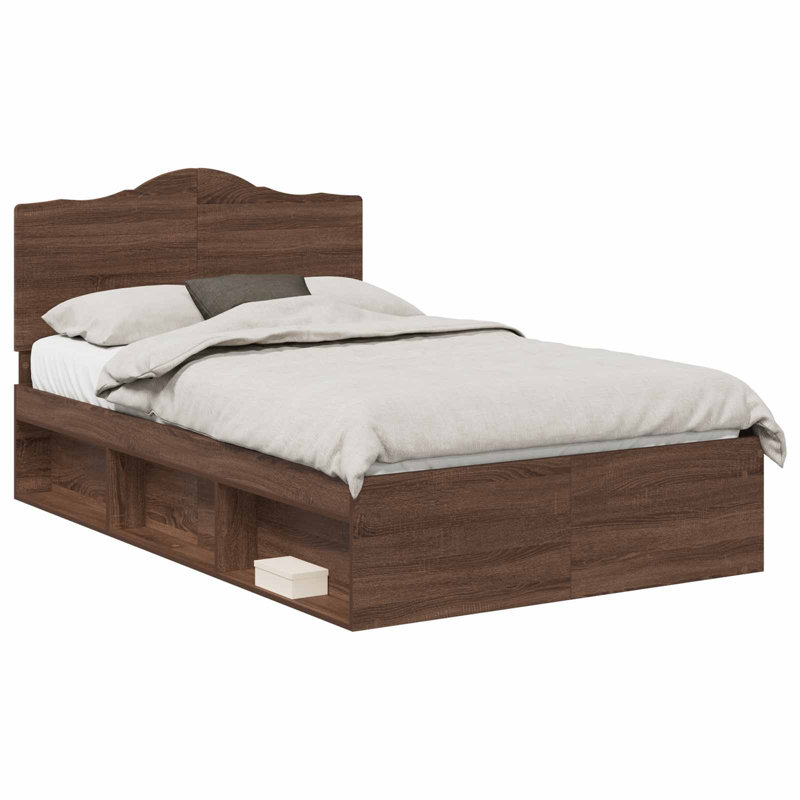 Solid Wood Bed, Small Double (4'), Brown Oak