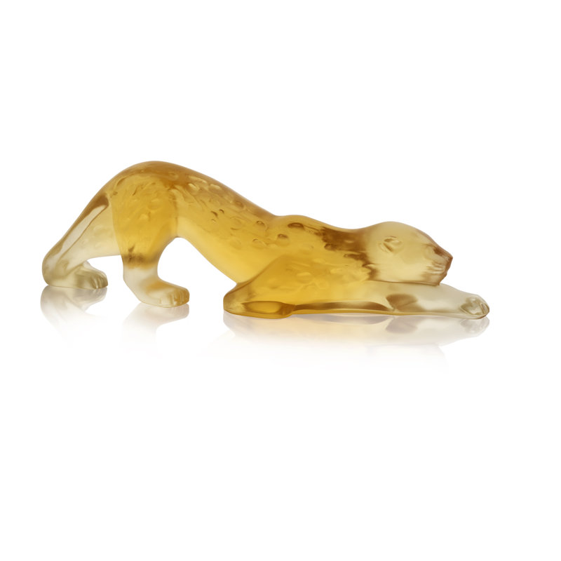 Zeila Panther Figurine, Gray, 2.44" H x 8.27" W x 1.77" D