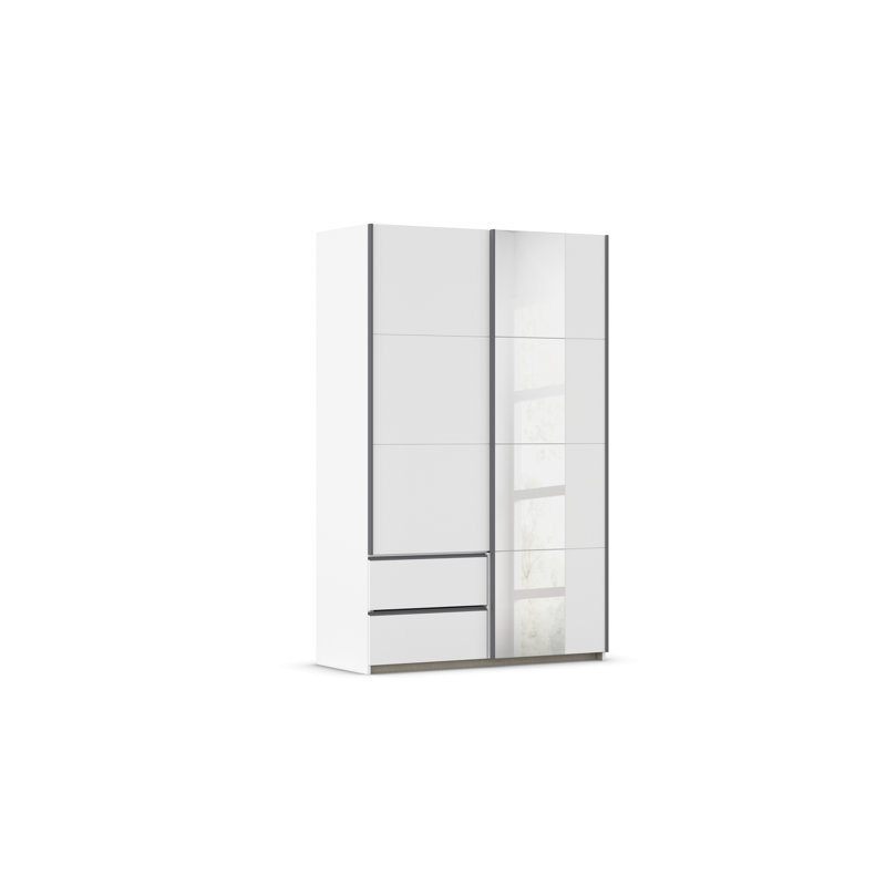 Sevilla sliding door wardrobe, Alpine White/Gray Metallic, 210cm H x 131cm W x 59cm D