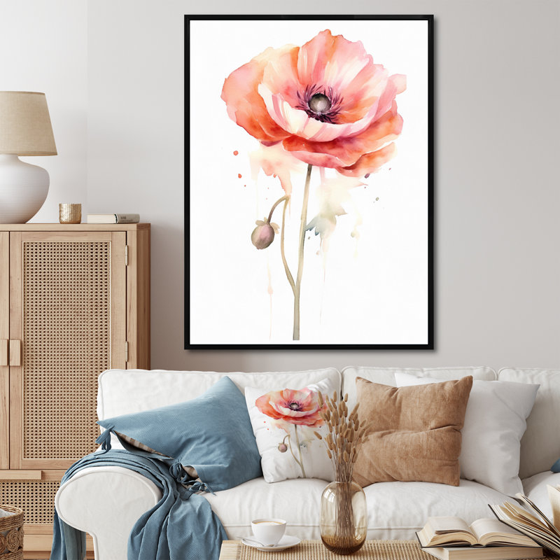 Ranunculus, reproduction d'art sur toile, Cadre flottant noir, H 40 po x l 30 po x P 1,5 po