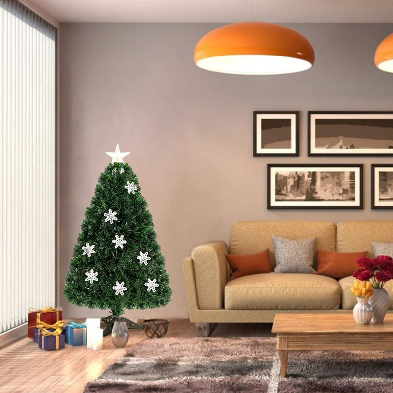 Lighted Artificial Pine Christmas Tree, 90cm H x 51cm W x 51cm D