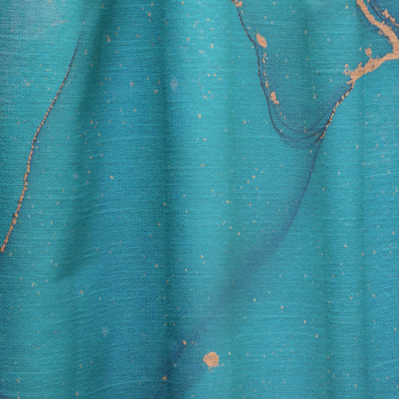 Turquoise et mauve liquide Art II - rideau moderne - velours obscurcissant - 1 panneau, L 52 po x L 84 po