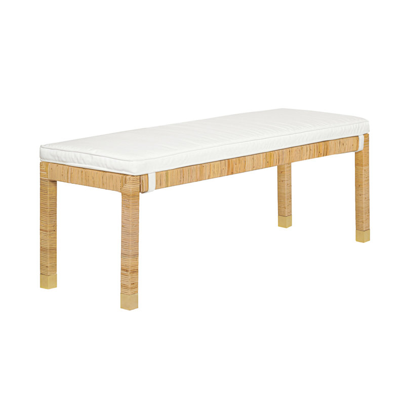 Bloch Woven Rattan Bench, Charcoal