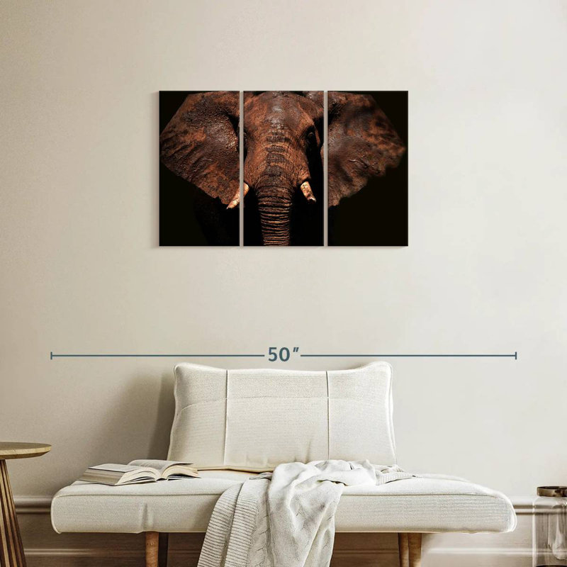 Éléphant vieilli, H 20 po x l 33 po