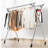 Rebrilliant Adjustable Folding Double Track X-shaped Drying Rack with Wheels
