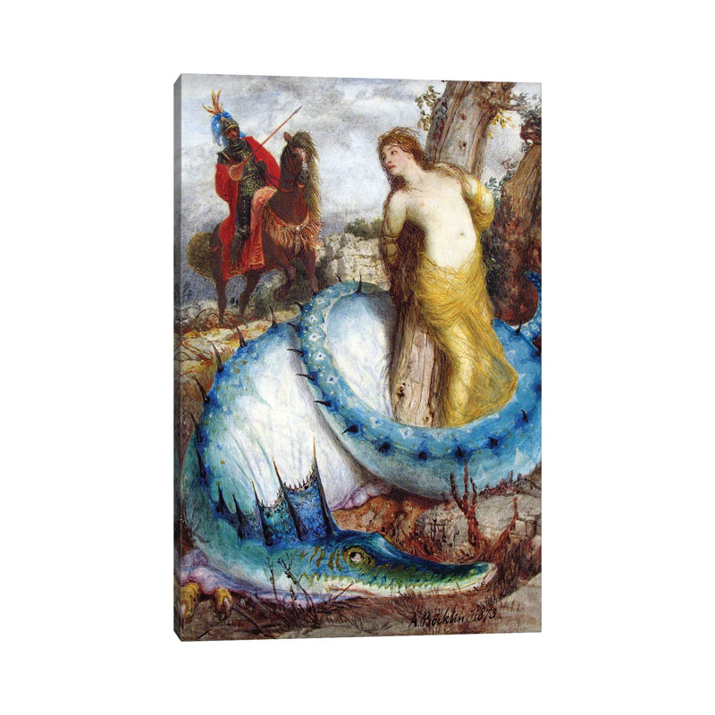 «Ruggiero And Angelica Anagoria», reproduction d'art sur toile tendue, H 26 po x l 18 po, Toile tendue, Ne s’applique pas