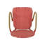 Ensemble de 2 tabourets de bar d'extérieur en osier, tabourets de patio en aluminium de style français 29,5 po avec finition en bambou, rouge (tabouret seulement)