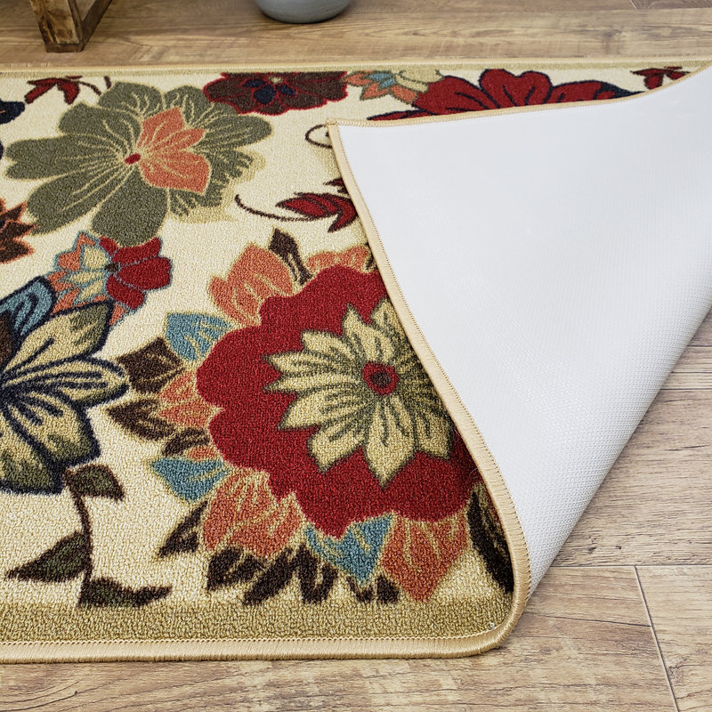 Tapis rouge / vert / brun clair Arroyos, Rectangle 5 pi x 6 pi 6 po