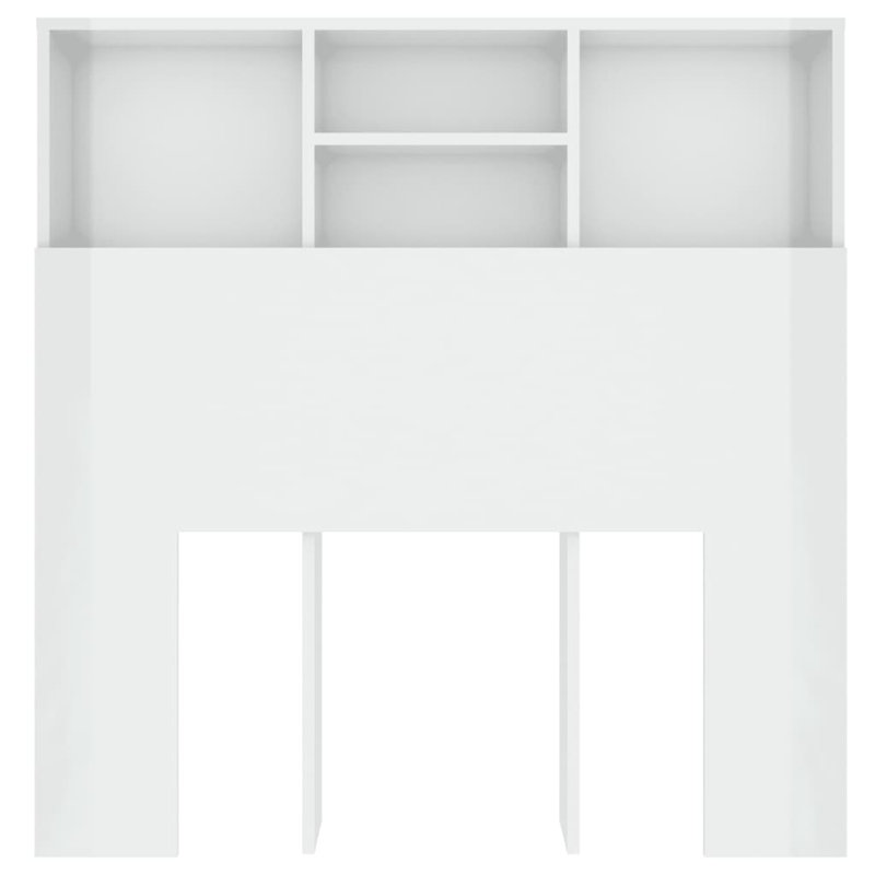 Headboard Cabinet Bedroom Home Indoor Bookcase, Single (3'), White