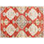 Tapis rouille et beige en laine noué à la main - motif de médaillon géométrique traditionnel fait à la main-268493026